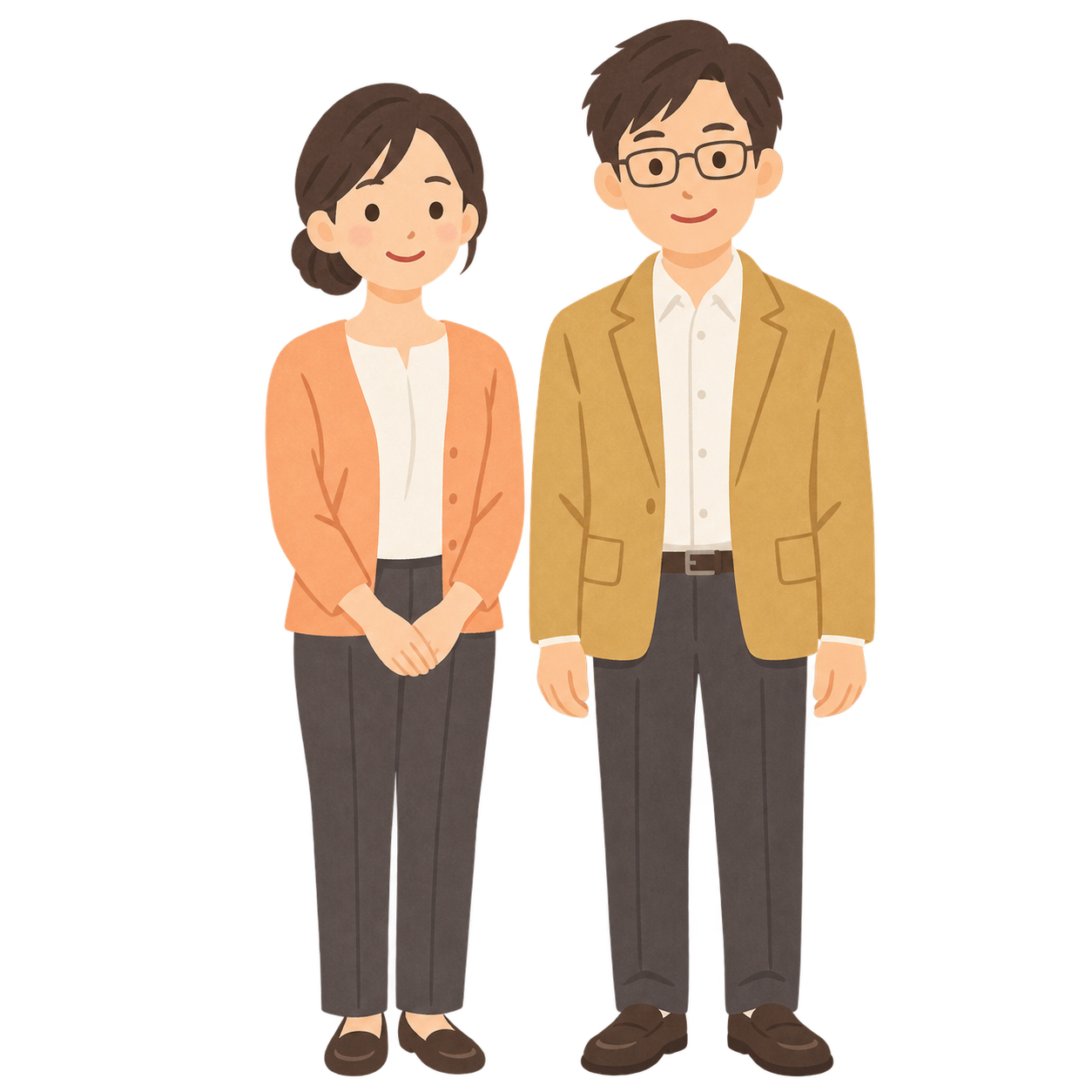 穏やかな大人の男女のイラスト